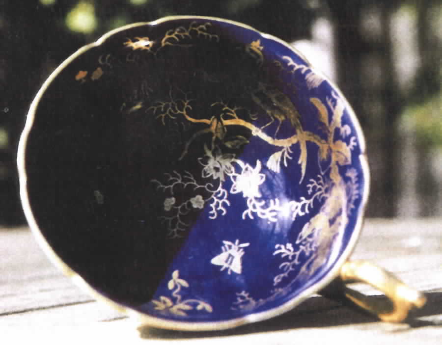Cairo Gold On Cobalt (Scalloped) Footed Cup by Coalport-1