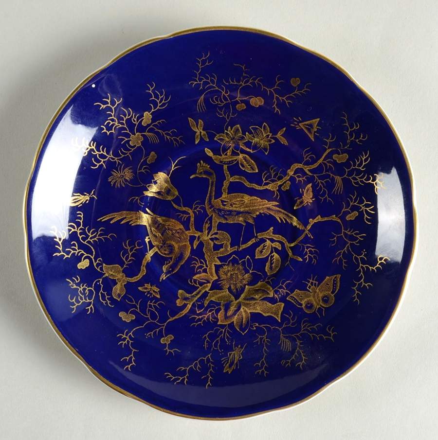 Cairo Gold On Cobalt (Scalloped) Saucer by Coalport-1