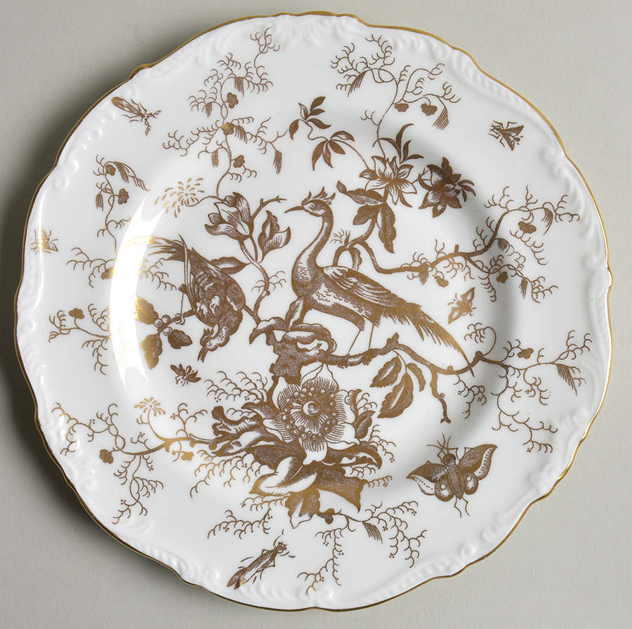 Cairo Gold On White (Embossed) Salad Plate by Coalport-1
