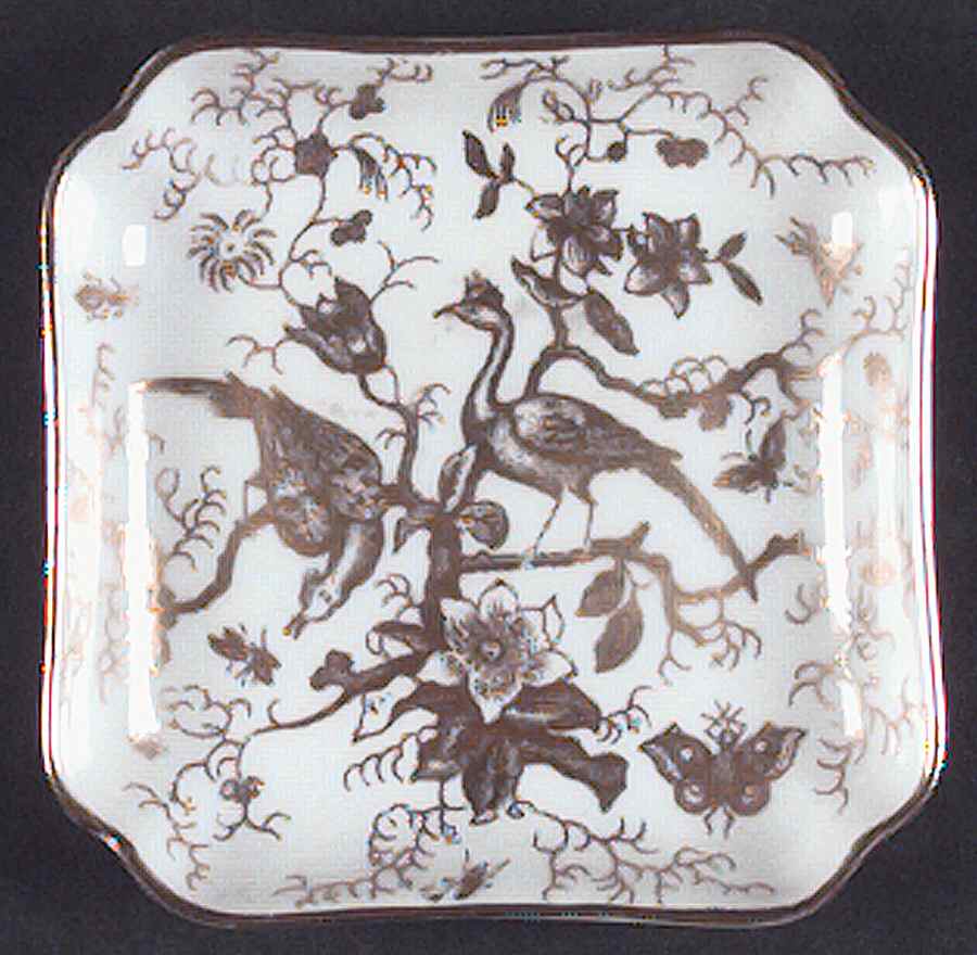 Cairo Gold On White (Embossed) Small Ashtray by Coalport-1
