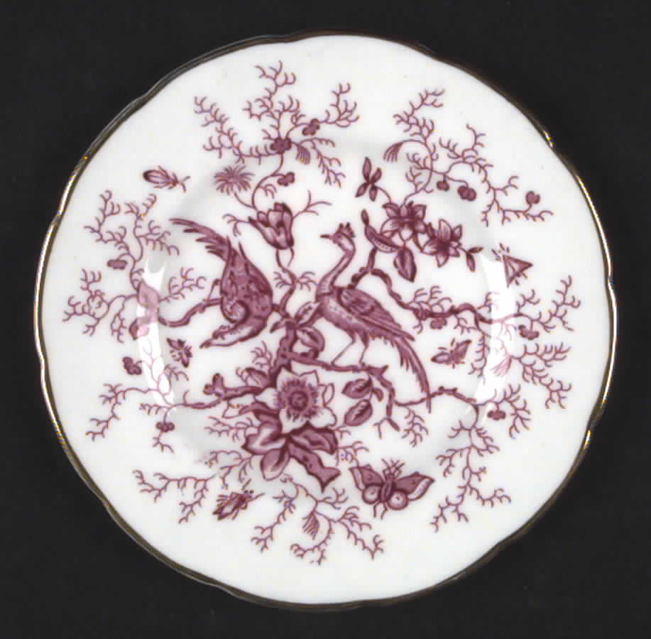 Cairo Pink On White (Not Raised, Gold) Dinner Plate by Coalport-1