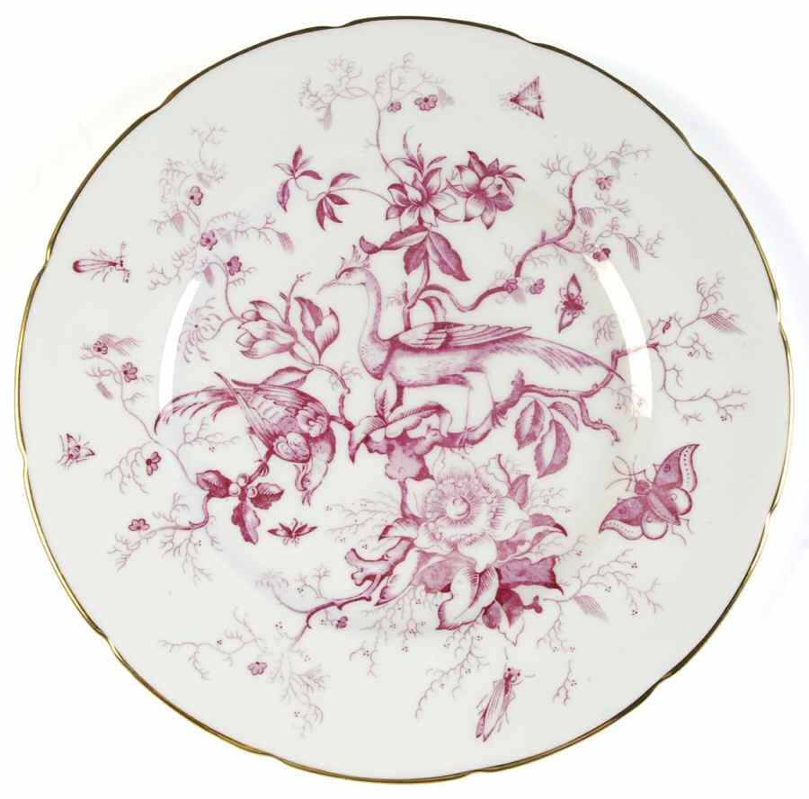 Cairo Pink On White (Not Raised, Gold) Luncheon Plate by Coalport-1