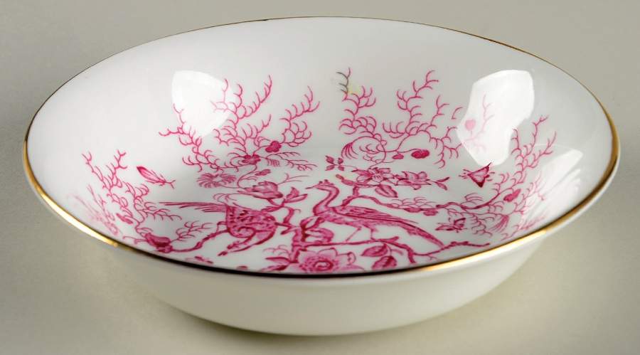 Cairo Pink On White (Not Raised, Gold) Coupe Cereal Bowl by Coalport-1