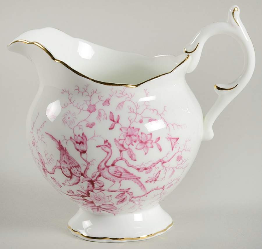 Cairo Pink On White (Not Raised, Gold) Creamer by Coalport-1