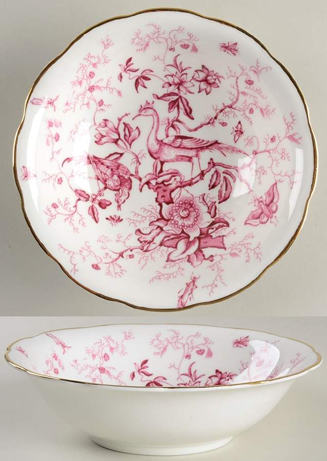 Cairo Pink On White (Not Raised, Gold) Coupe Cereal Bowl by Coalport-1