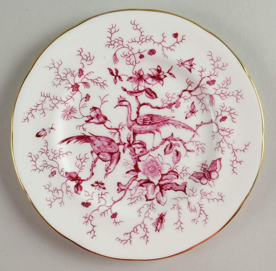 Cairo Pink On White (Not Raised, Gold) Bread & Butter Plate by Coalport-1