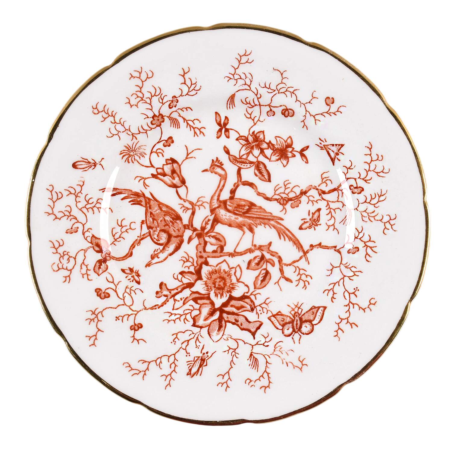 Cairo Rust On White (Not Raised, Gold) Bread & Butter Plate by Coalport-1
