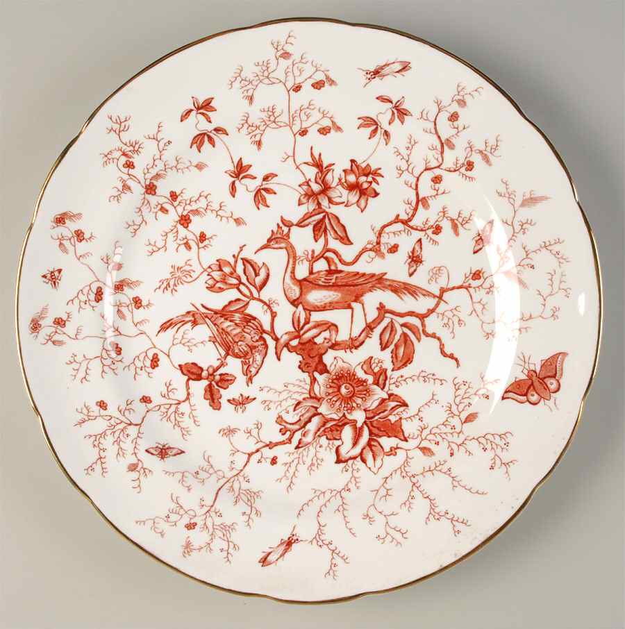 Cairo Rust On White (Not Raised, Gold) 12" Chop Plate (Round Platter) by Coalport-1