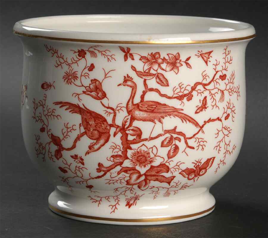 Cairo Rust On White (Not Raised, Gold) Small Cachepot by Coalport-1