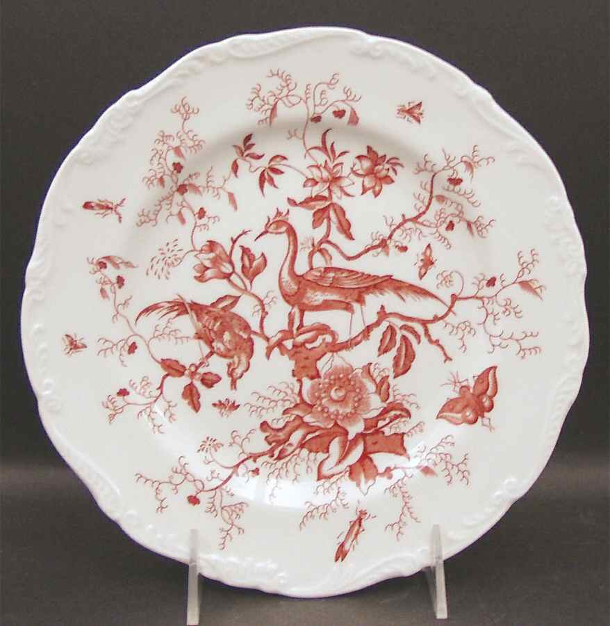 Cairo Rust On White (Raised Edge, No Trim) Luncheon Plate by Coalport-1
