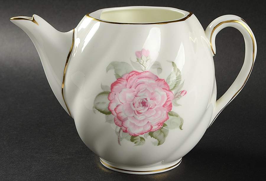 Camellia (Gold Trim) Teapot No Lid by Coalport-1