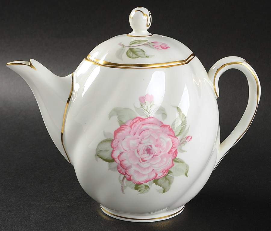 Camellia (Gold Trim) Teapot & Lid by Coalport-1