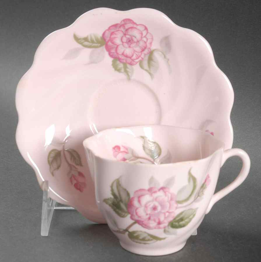 Camellia (No Trim) Flat Cup & Saucer Set by Coalport-1