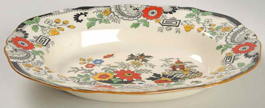Canton (Cream) 9" Oval Vegetable Bowl by Coalport-1
