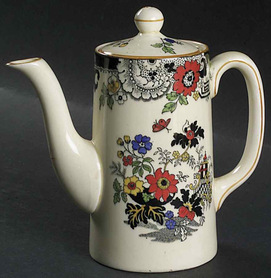 Canton (Cream) Mini Coffee Pot & Lid by Coalport-1