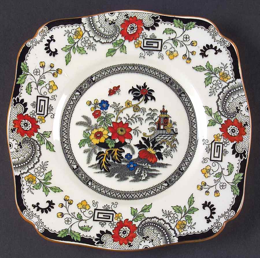 Canton (Cream) Square Luncheon Plate by Coalport-1
