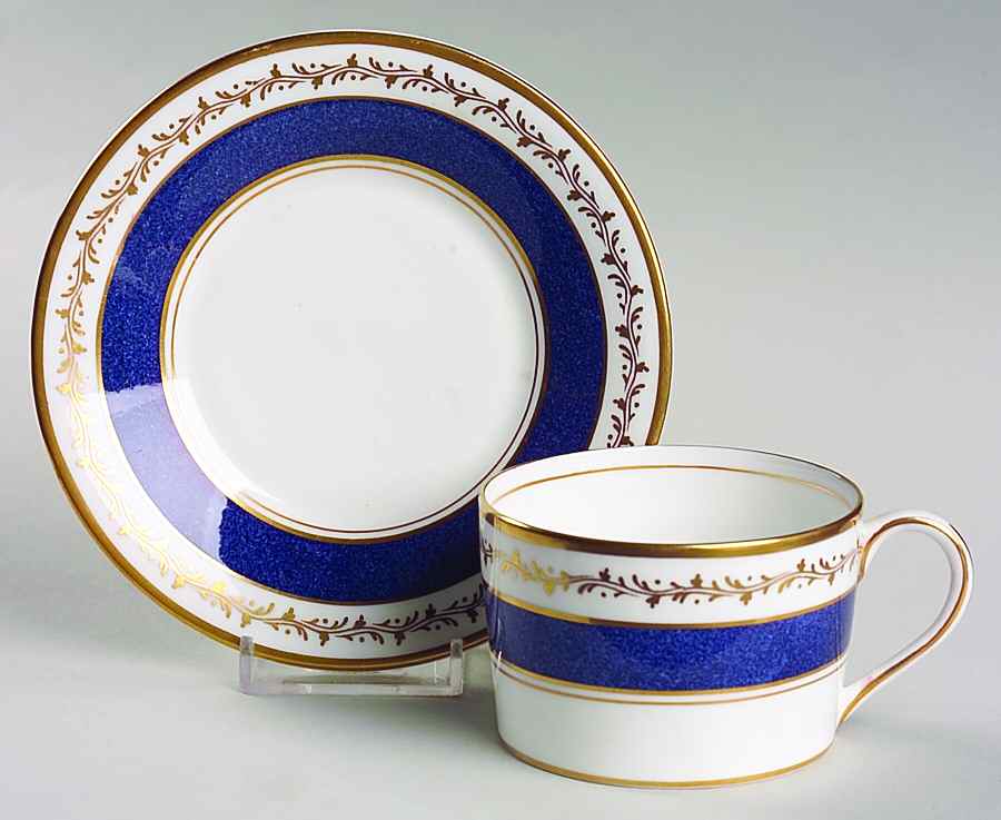 Cardova Blue (Powder) Flat Cup & Saucer Set by Coalport-1