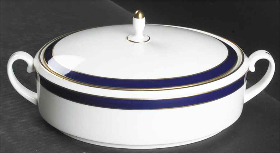 Carlton Blue Oval Covered Vegetable by Coalport-1