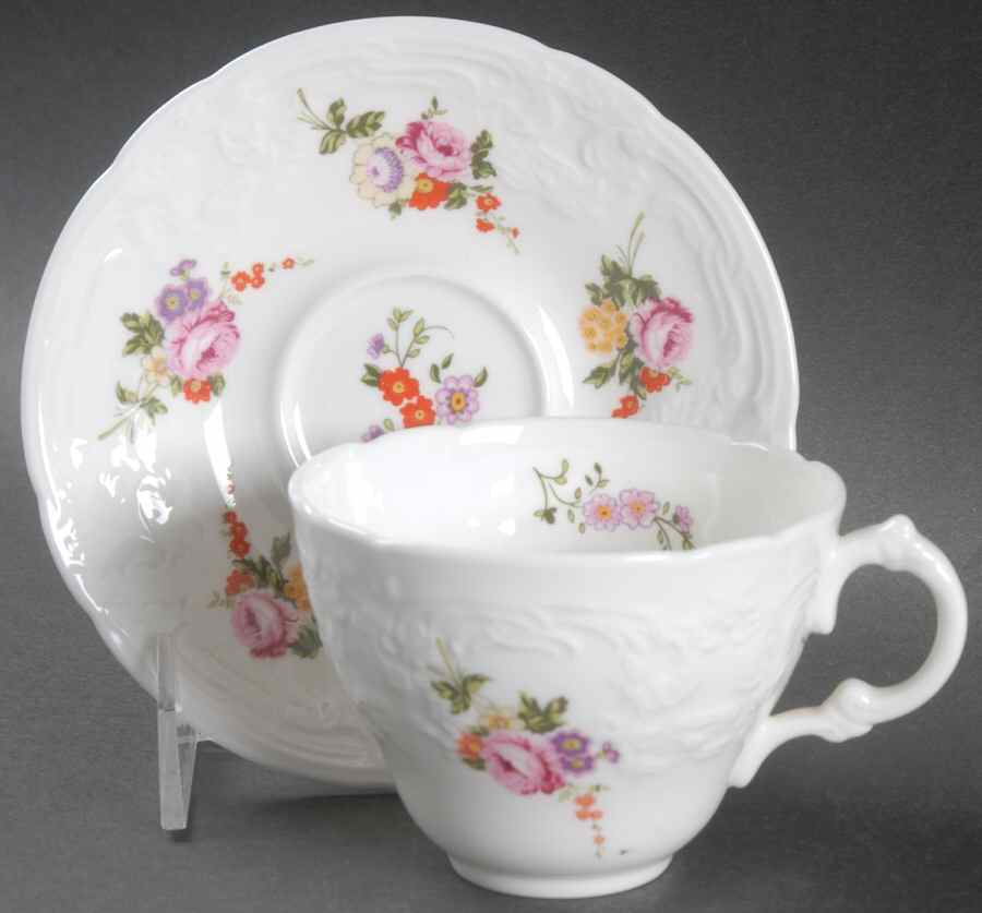Caughley Sprays Flat Cup & Saucer Set by Coalport-1