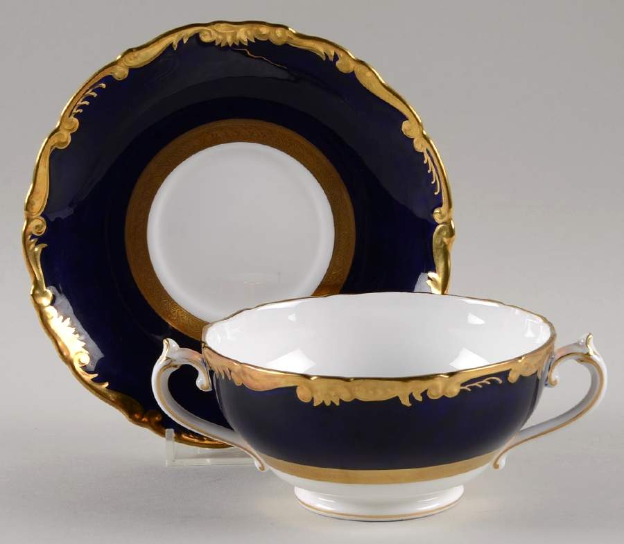 Cellini Footed Cream Soup Bowl & Saucer Set by Coalport-1