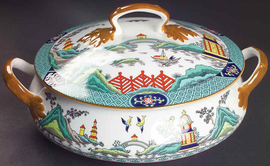 Chinese Willow Round Covered Vegetable by Coalport-1
