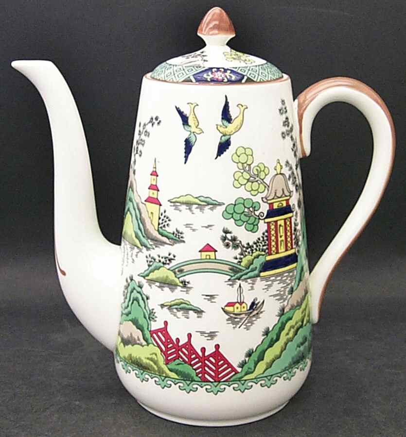 Chinese Willow Coffee Pot & Lid by Coalport-1