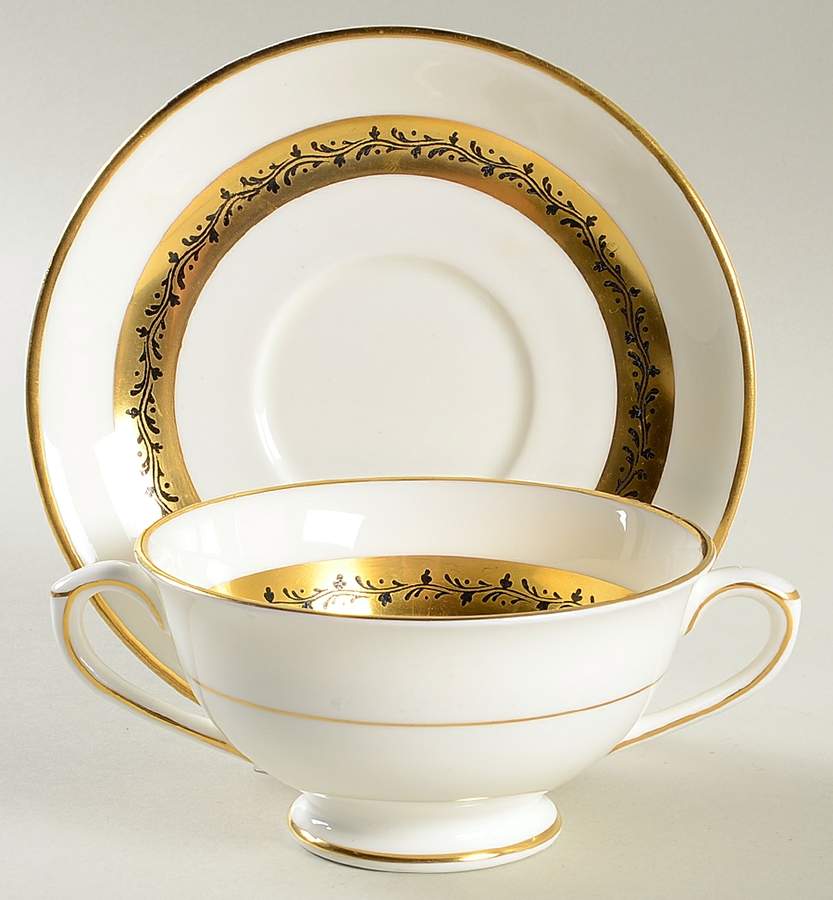 Citation Footed Cream Soup Bowl & Saucer Set by Coalport-1