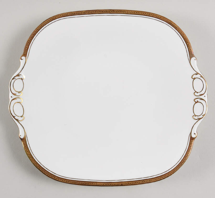 Elite Gold Square Handled Cake Plate by Coalport-1
