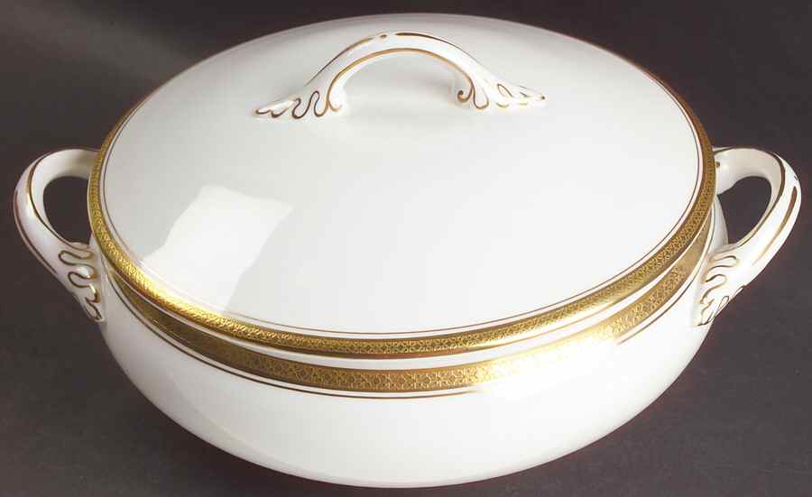 Elite Gold Round Covered Vegetable by Coalport-1