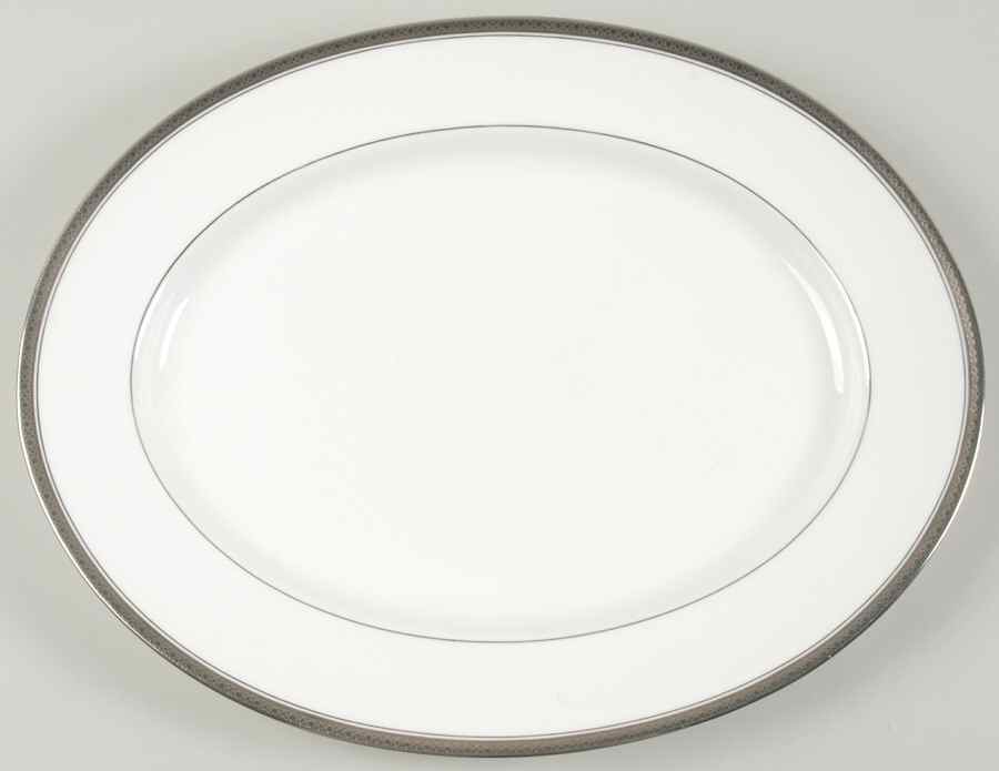 Elite Platinum 14" Oval Serving Platter by Coalport-1