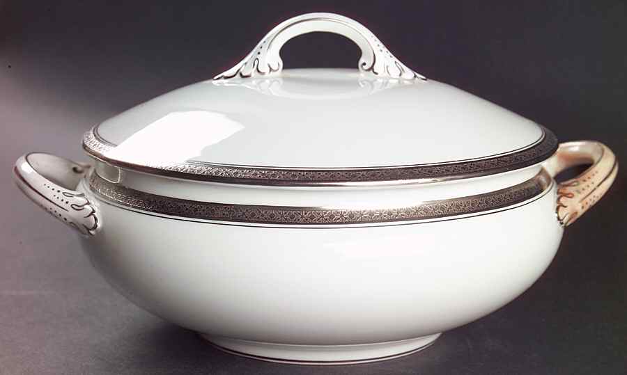 Elite Platinum Round Covered Vegetable by Coalport-1