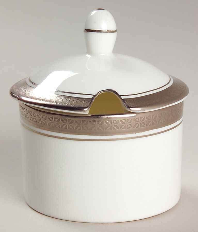 Elite Platinum Mustard Jar & Lid by Coalport-1