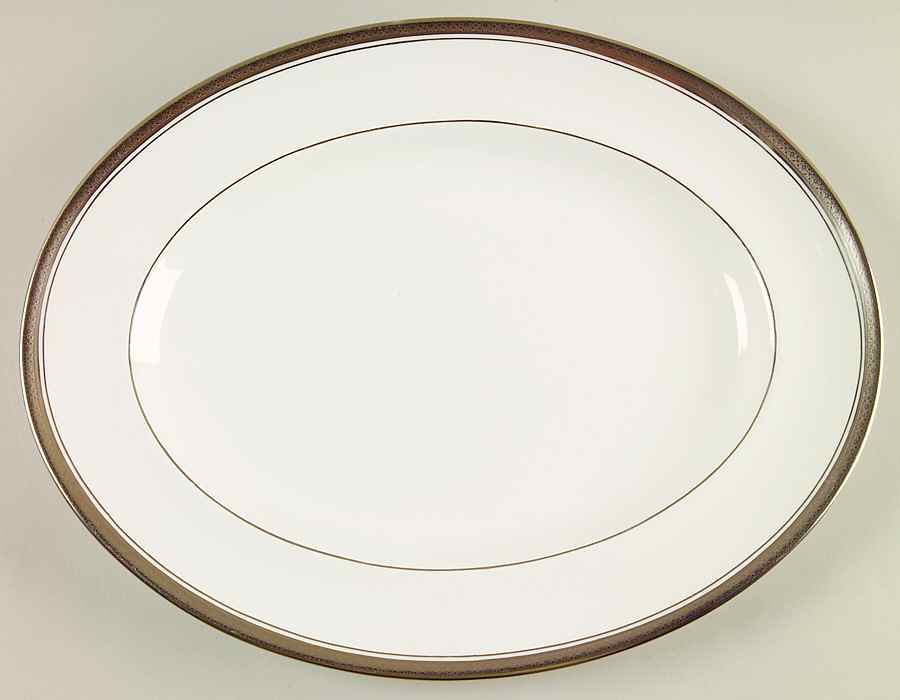 Elite Platinum 13" Oval Serving Platter by Coalport-1