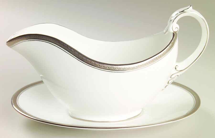 Elite Platinum Gravy Boat & Underplate by Coalport-1