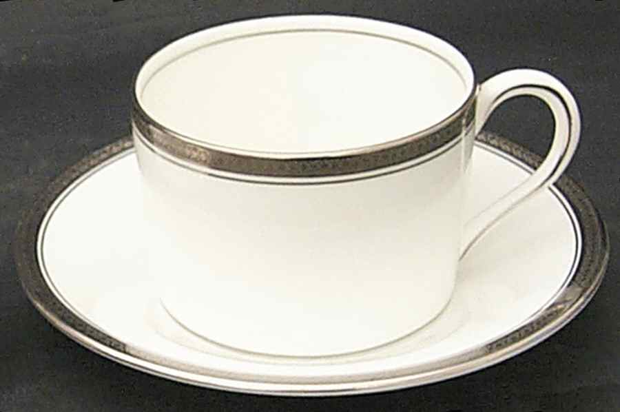 Elite Platinum Flat Cup & Saucer Set by Coalport-1