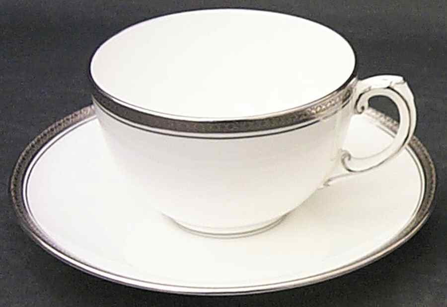 Elite Platinum Flat Cup & Saucer Set by Coalport-1