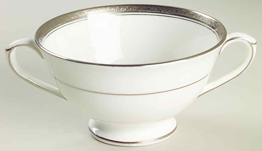 Elite Platinum Footed Cream Soup Bowl by Coalport-1