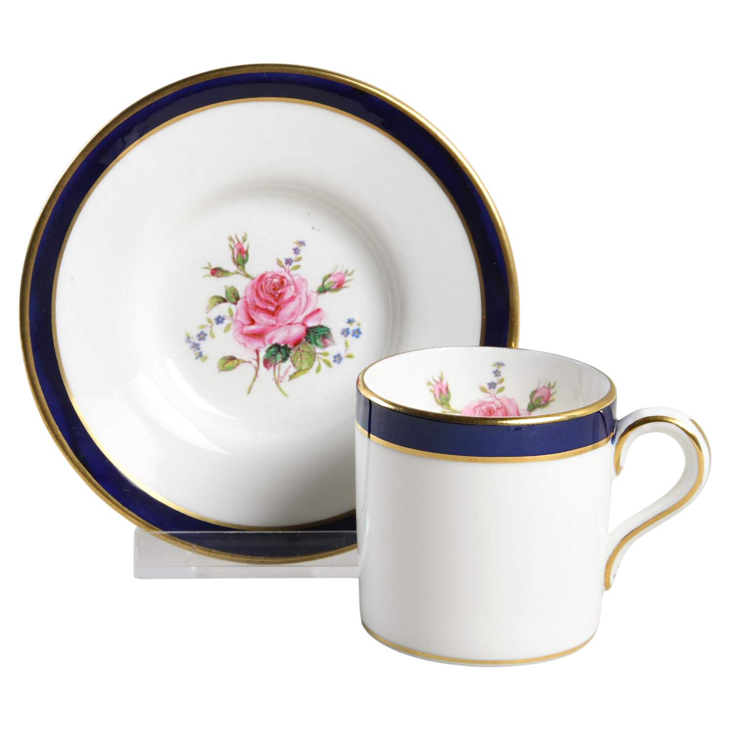 Fairfax Cobalt Blue Flat Demitasse Cup & Saucer Set by Coalport-1