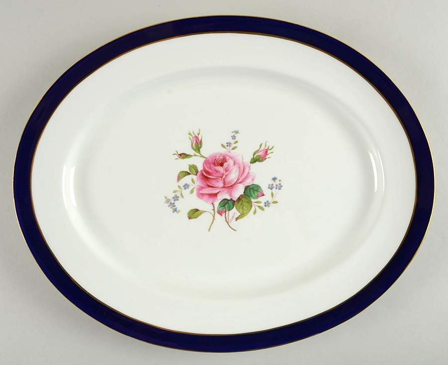 Fairfax Cobalt Blue 14" Oval Serving Platter by Coalport-1