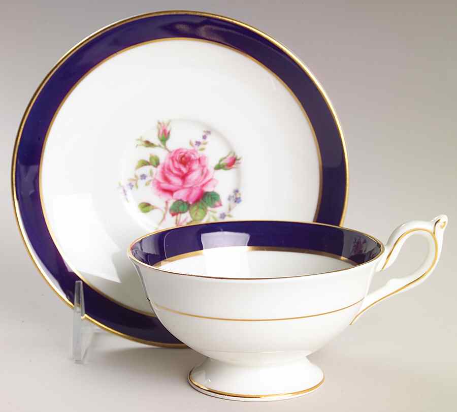 Fairfax Cobalt Blue Footed Cup & Saucer Set by Coalport-1