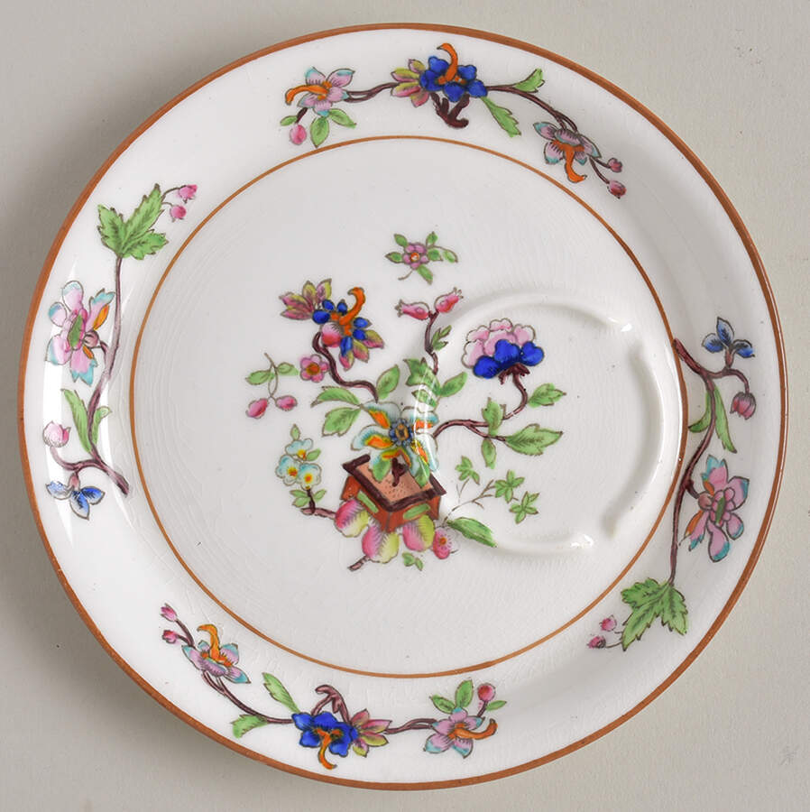 Flower Pot (Brown Trim, Smooth) Snack Plate by Coalport-1