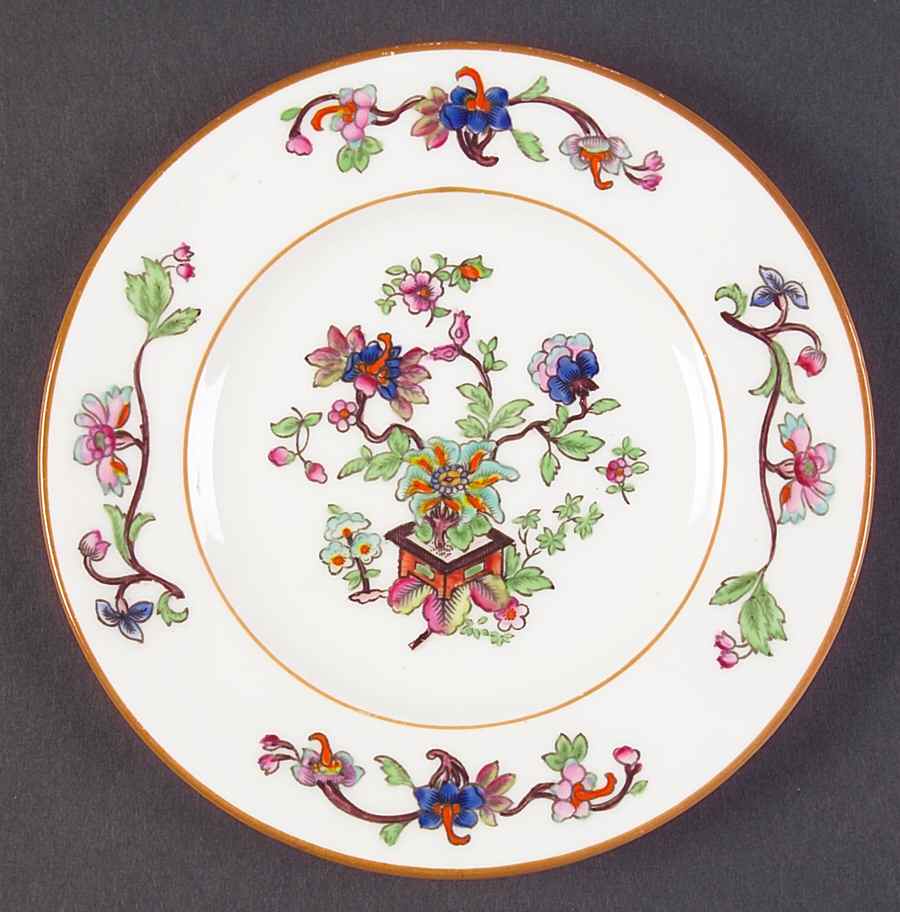 Flower Pot (Brown Trim, Smooth) Bread & Butter Plate by Coalport-1