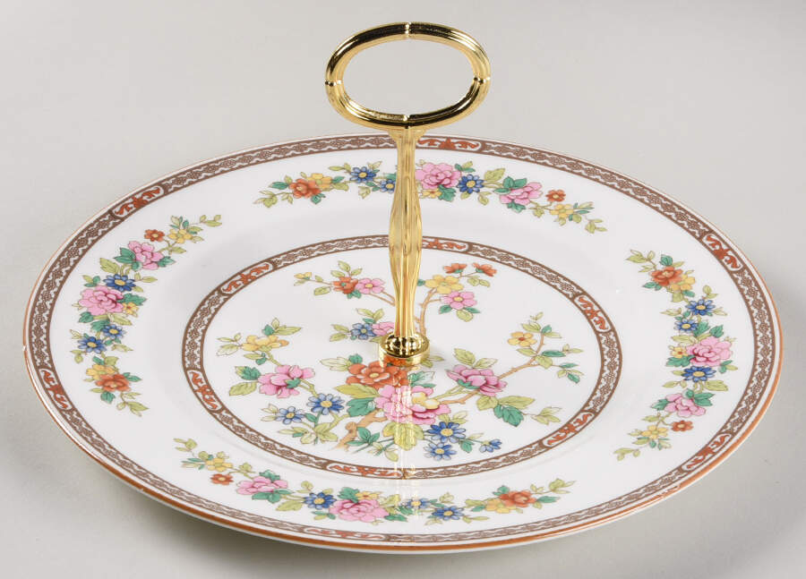 Flower of Tibet Round Serving Plate with Center Handle (Dp) Hc by Coalport-1