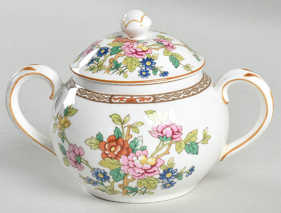 Flower of Tibet Sugar Bowl & Lid by Coalport-1