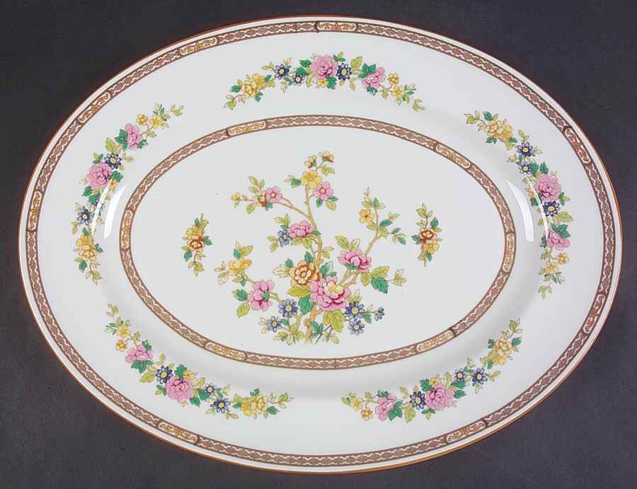 Flower of Tibet 15" Oval Serving Platter by Coalport-1