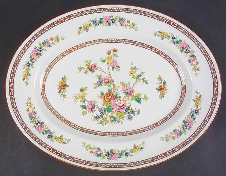Flower of Tibet 14" Oval Serving Platter by Coalport-1