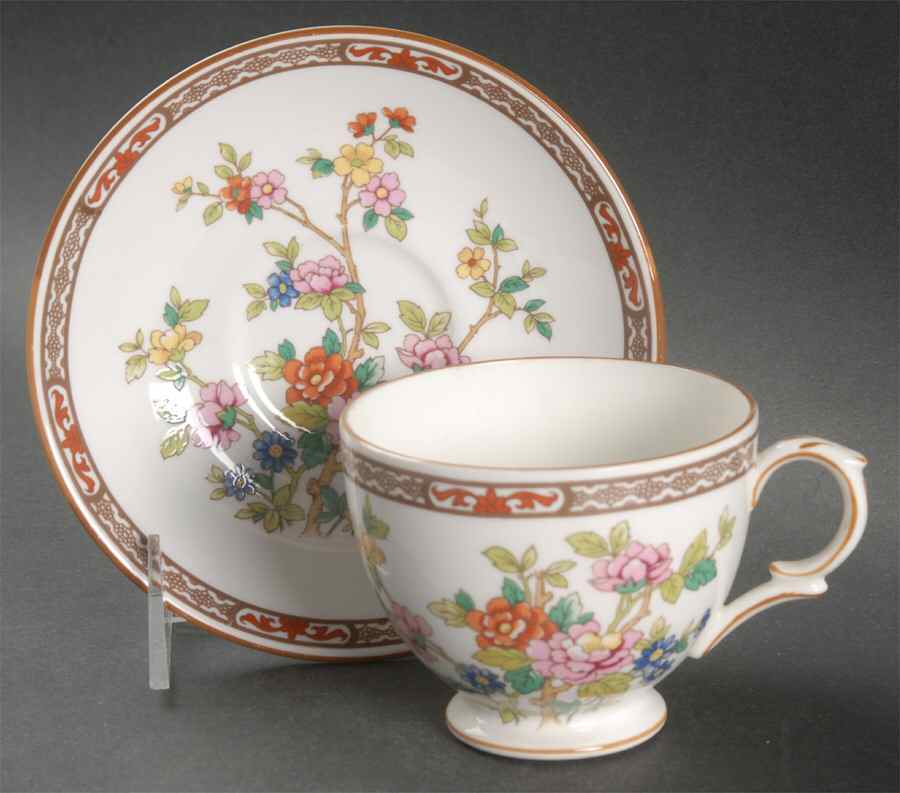Flower of Tibet Footed Cup & Saucer Set by Coalport-1