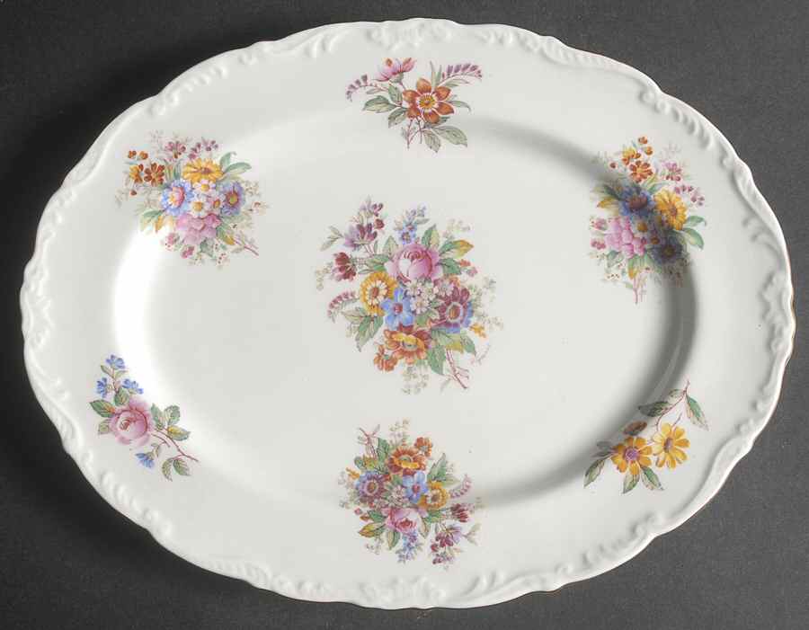 Fragrance (9504, Raised Edge) 11" Oval Serving Platter by Coalport-1