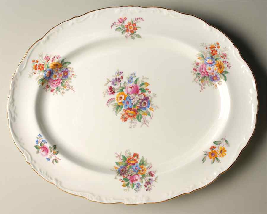 Fragrance (9504, Raised Edge) 15" Oval Serving Platter by Coalport-1