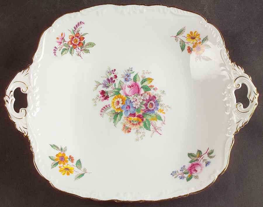 Fragrance (9504, Raised Edge) Square Handled Cake Plate by Coalport-1